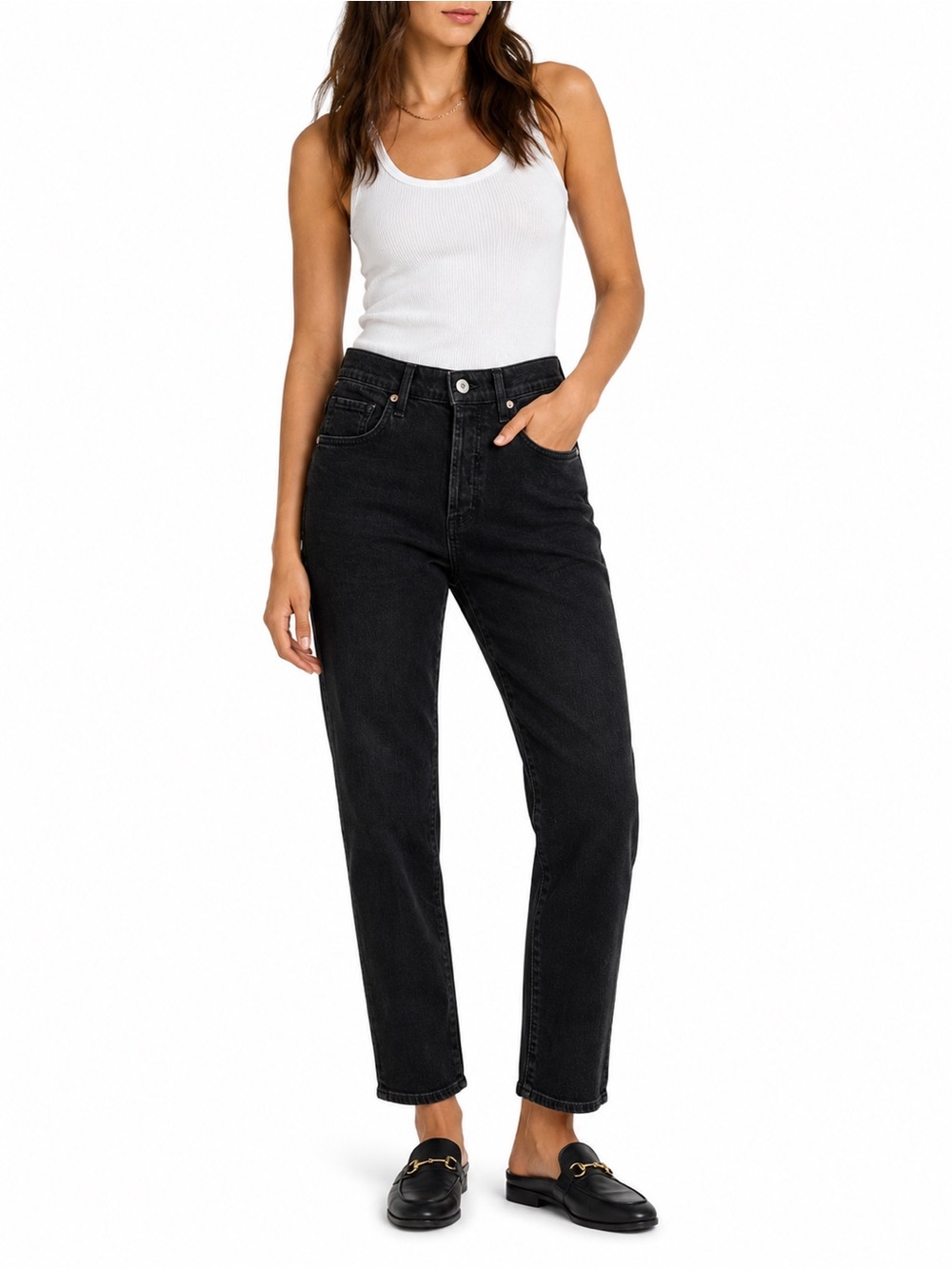 Citizens Of Humanity High-Rise Black Straight Jeans